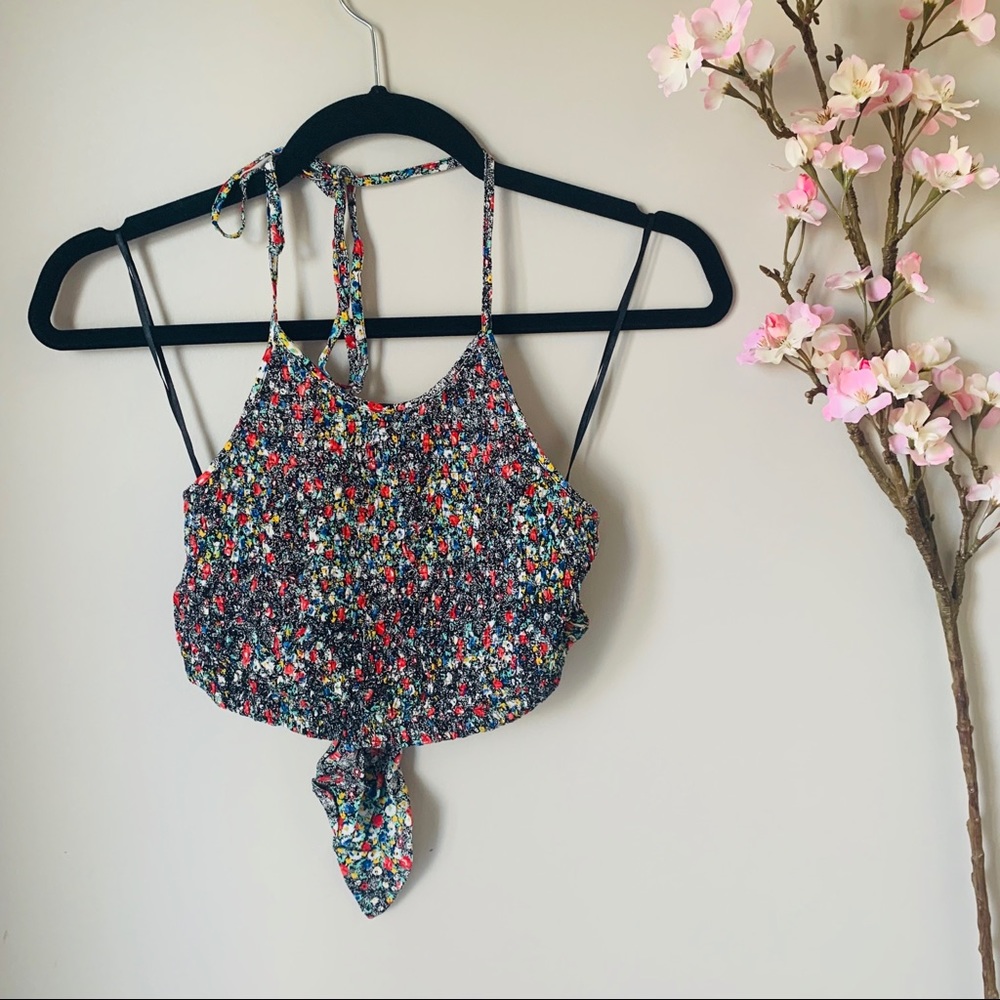 UO / PINS & NEEDLES / SMOCK HALTER TOP - Picture 2 of 3